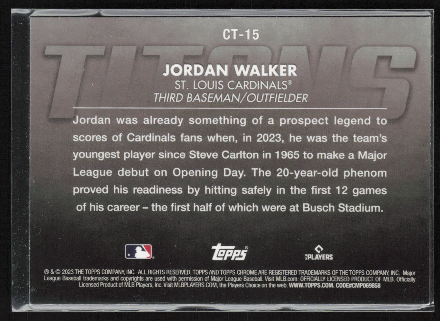 2023 Topps Chrome Update #CT-15 Jordan Walker Titans