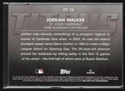 2023 Topps Chrome Update #CT-15 Jordan Walker Titans