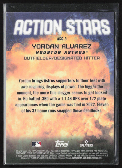 2023 Topps Chrome Update #ASC-9 Yordan Alvarez Action Stars