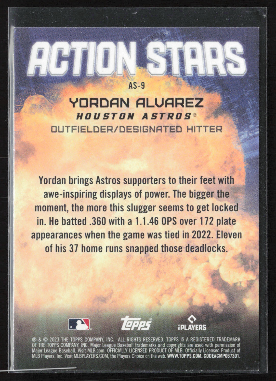 2023 Topps Chrome Update #ASC-9 Yordan Alvarez Action Stars