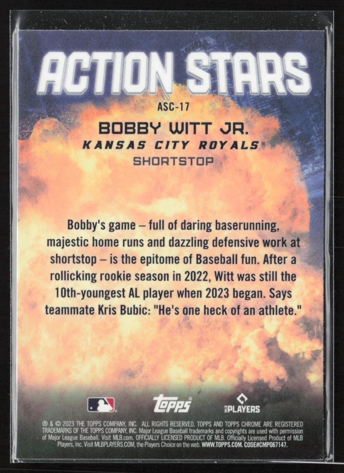 2023 Topps Update #AS-17 Bobby Witt Jr. Action Stars