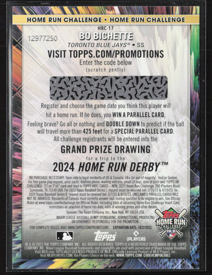 2023 Topps #HRC-17 Bo Bichette Home Run Challenge (Series One)