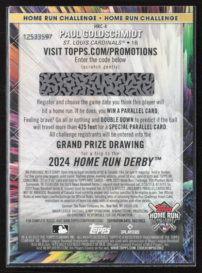 2023 Topps #HRC-4 Paul Goldschmidt Home Run Challenge (Series Two)