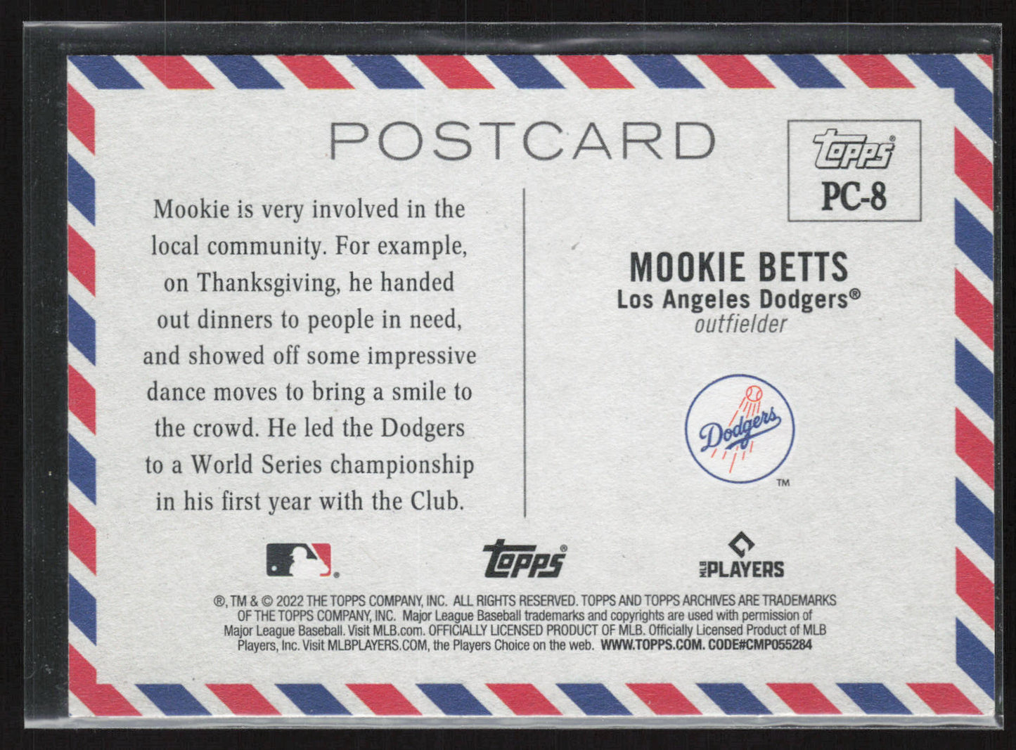 2022 Topps Archives #PC-8 Mookie Betts Topps Postcards
