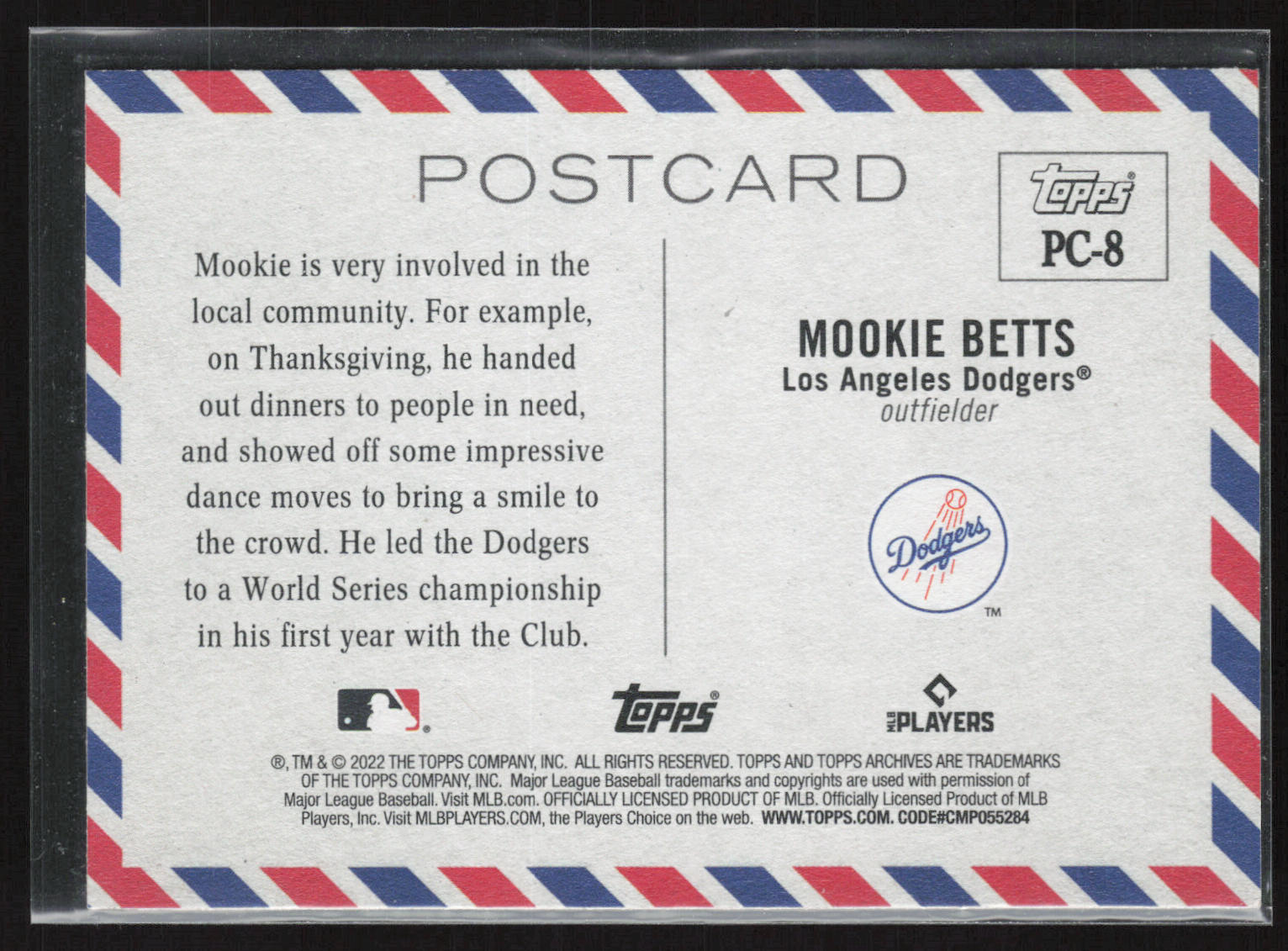 2022 Topps Archives #PC-8 Mookie Betts Topps Postcards