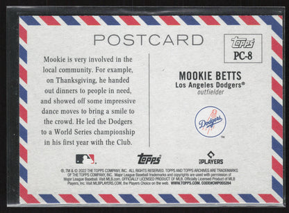 2022 Topps Archives #PC-8 Mookie Betts Topps Postcards