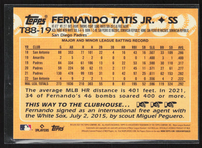 2023 Topps #T88-19 Fernando Tatis Jr. 1988 Topps Baseball 35th Anniversary