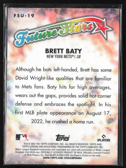 2023 Topps Chrome Update #FSU-19 Brett Baty Future Stars