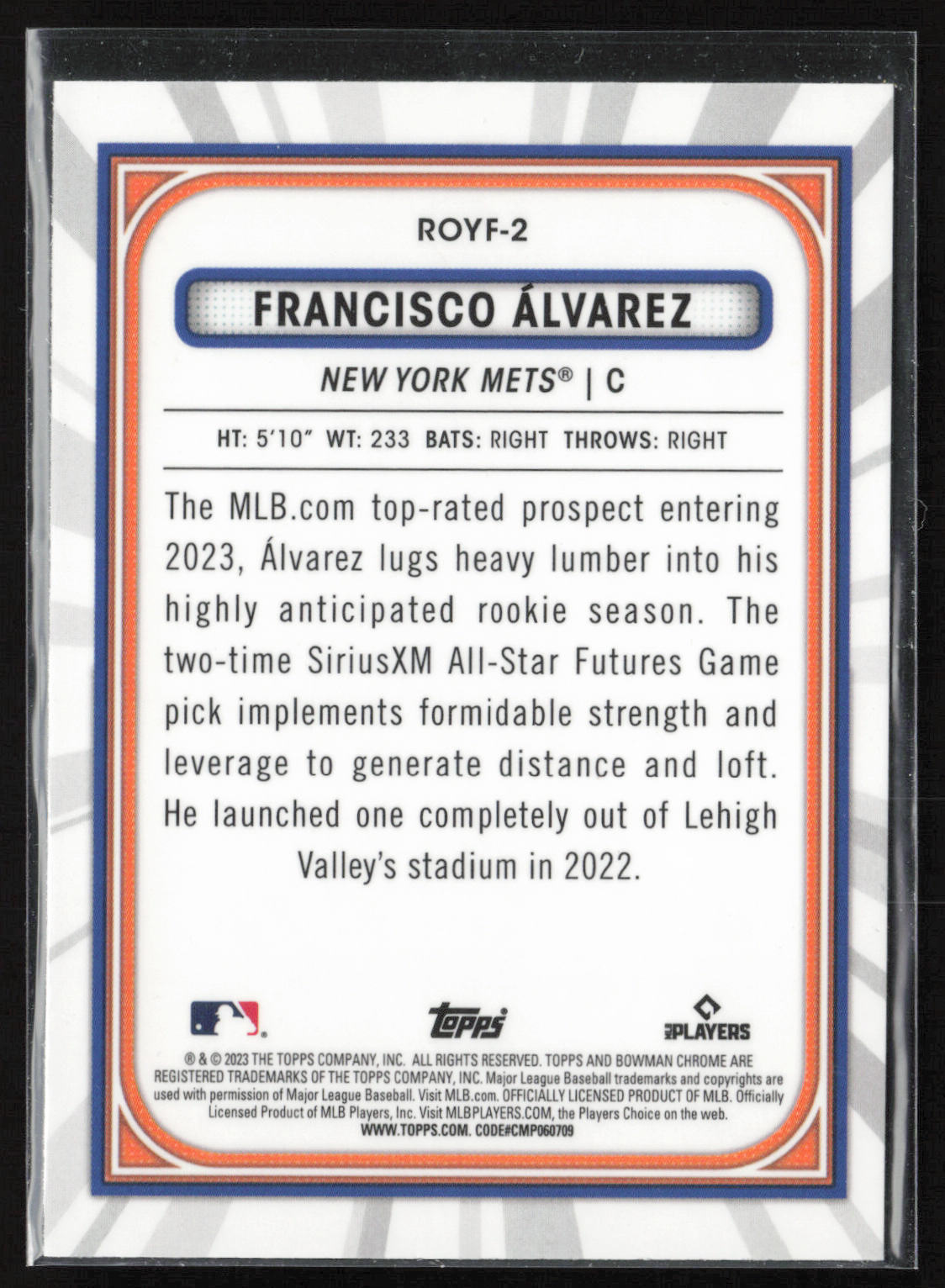 2023 Bowman #ROYF-2 Francisco Alvarez Rookie of the Year Favorites