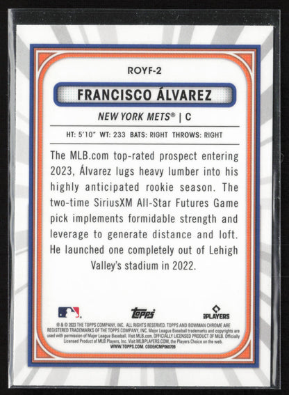 2023 Bowman #ROYF-2 Francisco Alvarez Rookie of the Year Favorites
