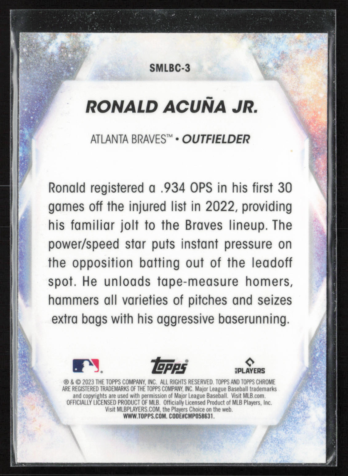 2023 Topps #SMLBC-3 Ronald Acuña Jr. Stars of MLB Chrome