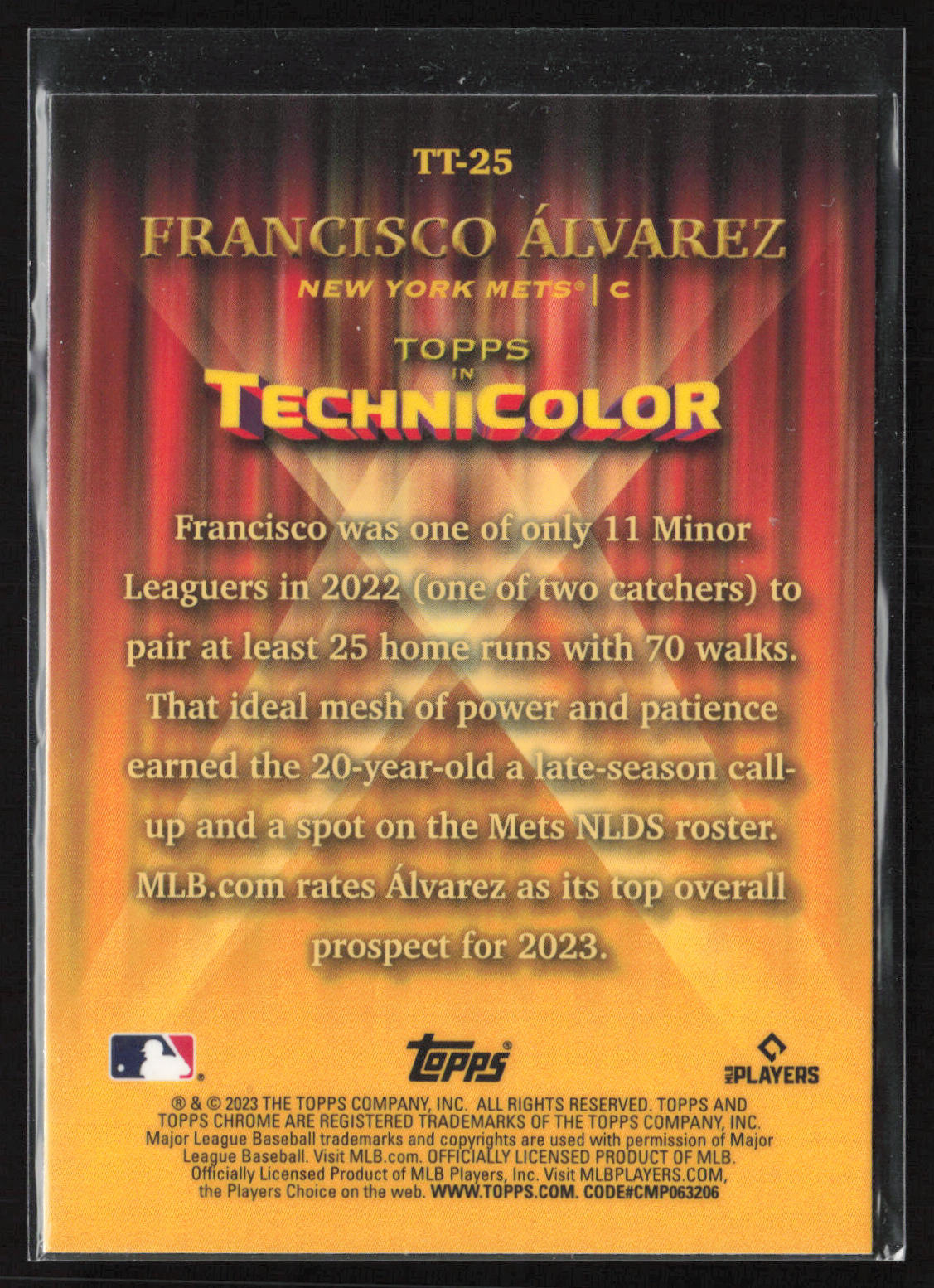 2023 Topps Chrome #TT-25 Francisco Álvarez Topps in Technicolor