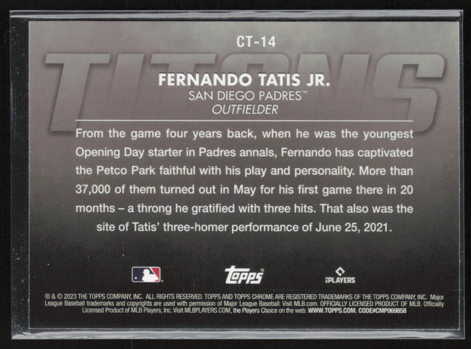 2023 Topps Chrome Update #CT-14 Fernando Tatis Jr. Titans
