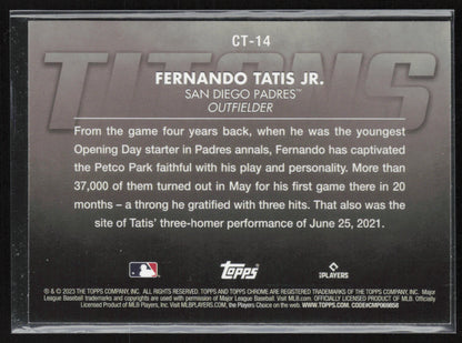2023 Topps Chrome Update #CT-14 Fernando Tatis Jr. Titans