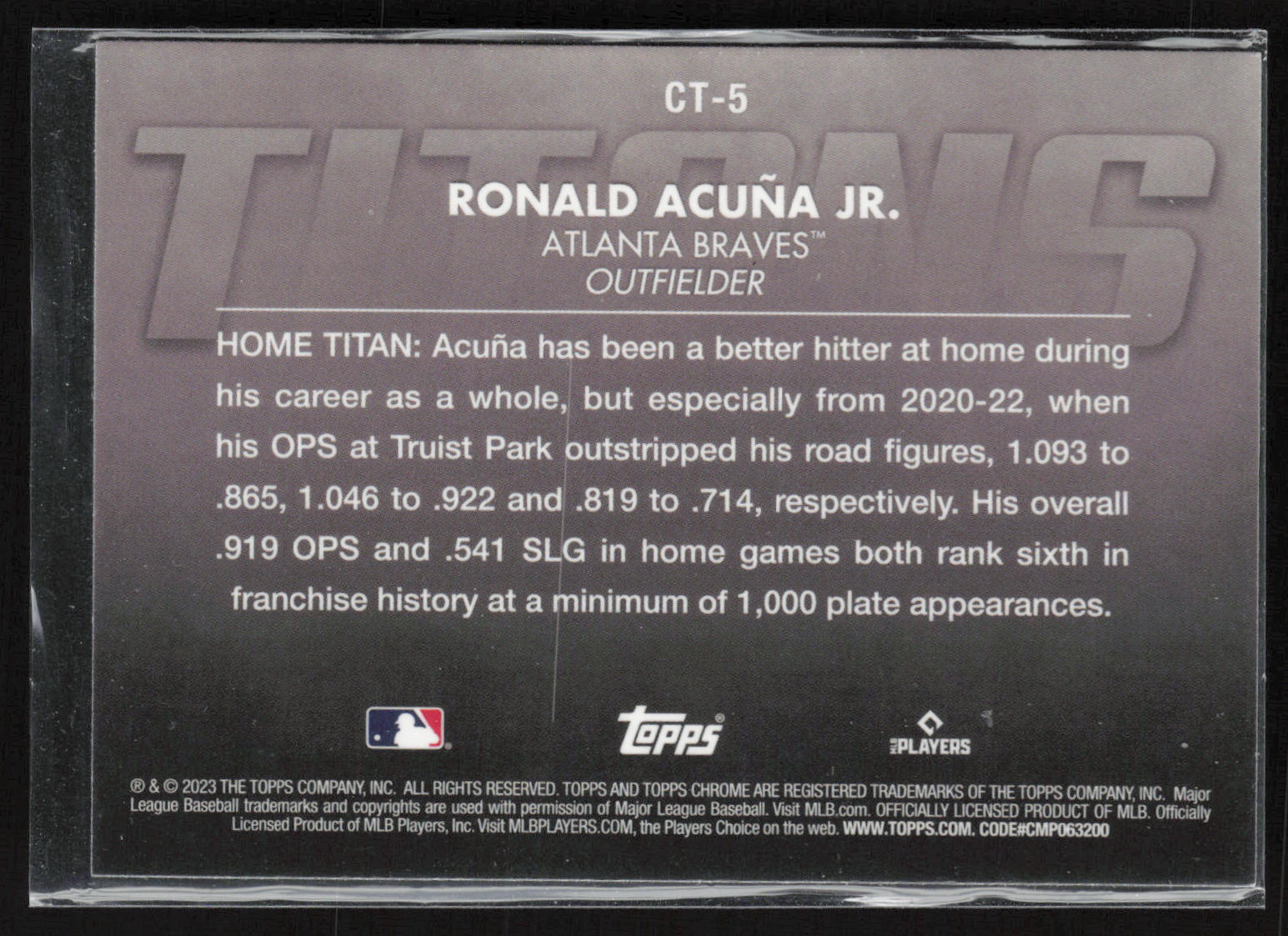 2023 Topps Chrome #CT-5 Ronald Acuña Jr. Titans