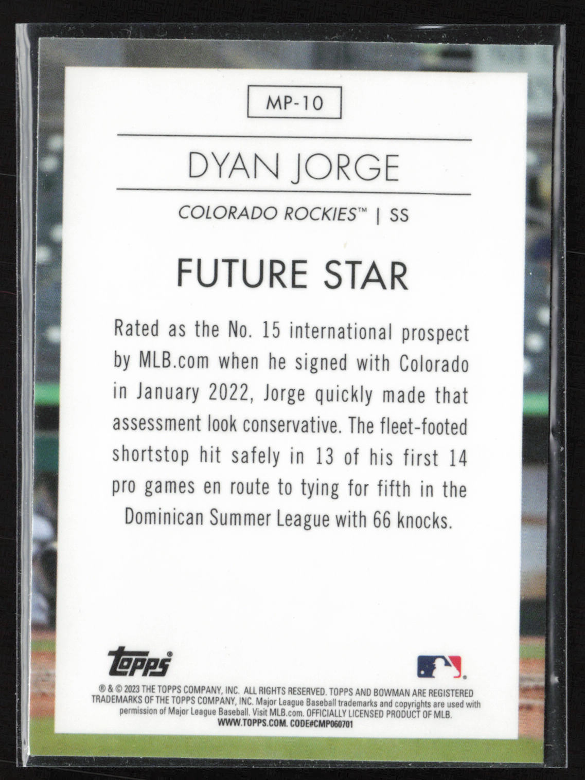 2023 Bowman #MP-10 Dyan Jorge Modern Prospects