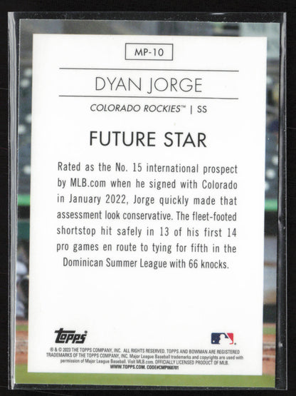 2023 Bowman #MP-10 Dyan Jorge Modern Prospects