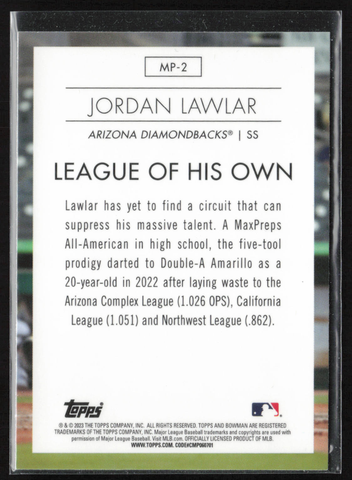 2023 Bowman #MP-2 Jordan Lawlar Modern Prospects