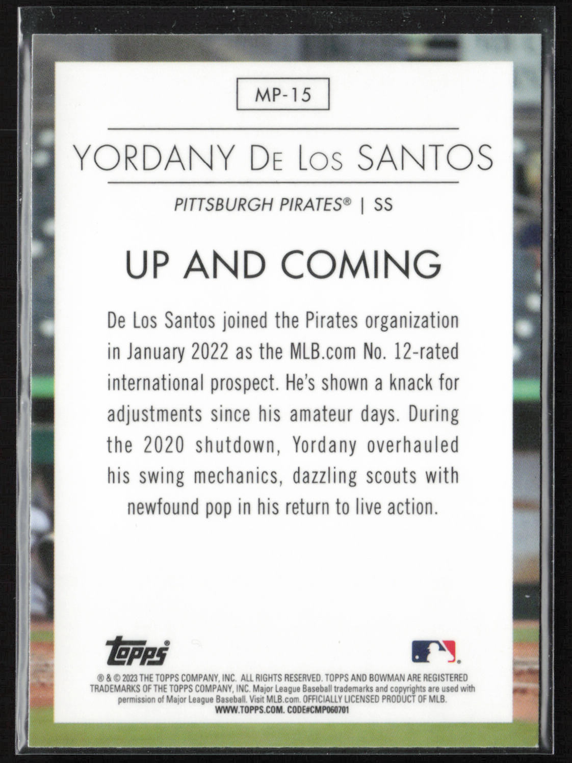 2023 Bowman #MP-15 Yordany De Los Santos Modern Prospects