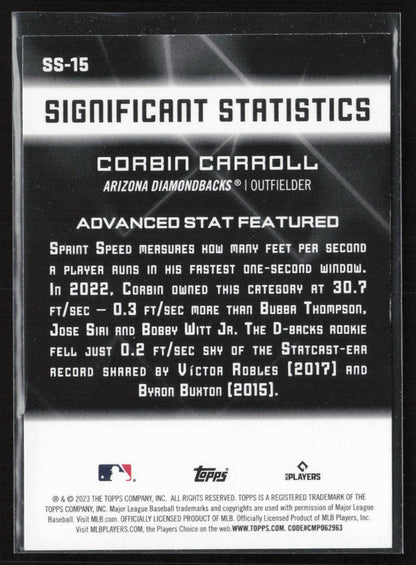 2023 Topps #SS-15 Corbin Carroll Significant Statistics