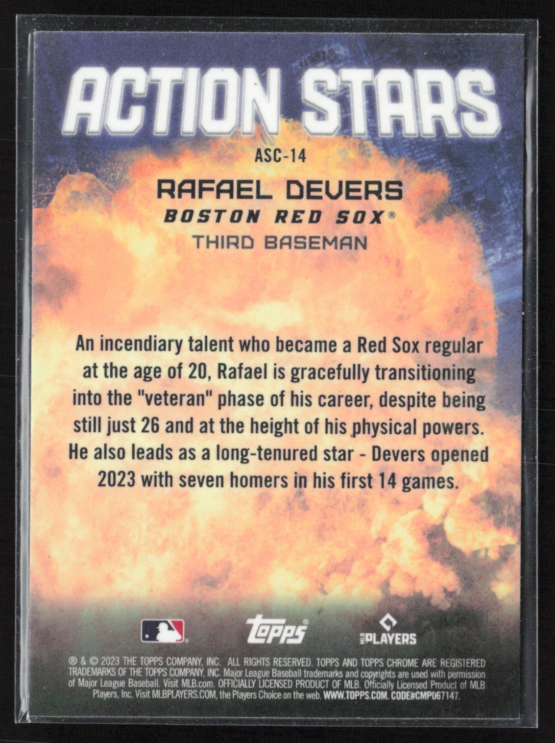 2023 Topps Update #AS-14 Rafael Devers Action Stars