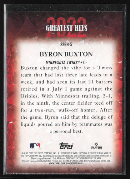 2023 Topps #22GH-5 Byron Buxton 2022 Greatest Hits