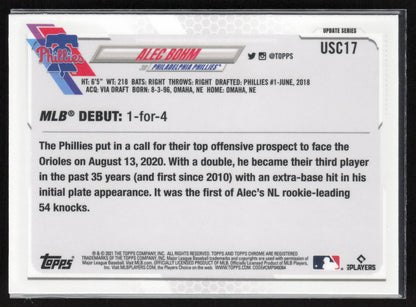 2021 Topps Chrome Update #USC17 Alec Bohm Purple Refractor