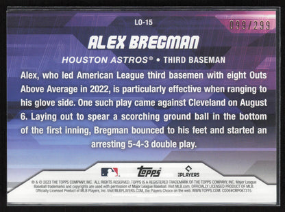2023 Topps Update #LO-15 Alex Bregman Laid Out Black #/299