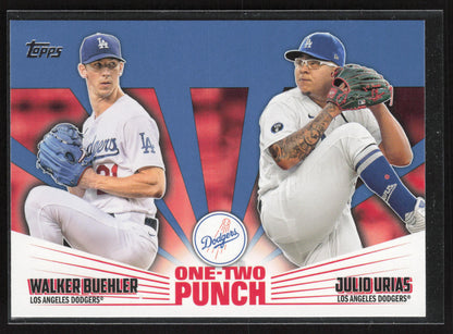 2023 Topps #12P-3 Walker Buehler / Julio Urías One-Two Punch Blue
