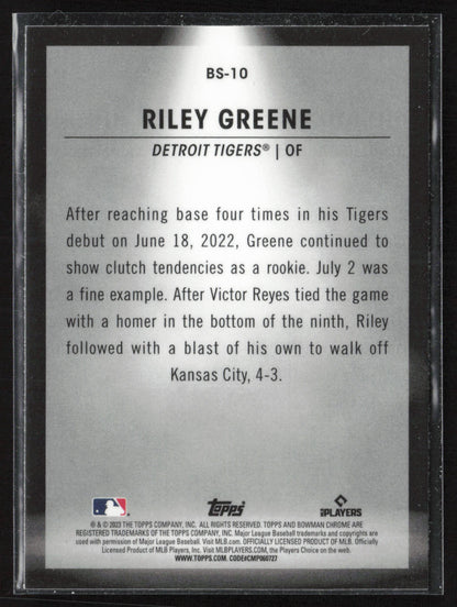 2023 Bowman #BS-10 Riley Greene Bowman Spotlights