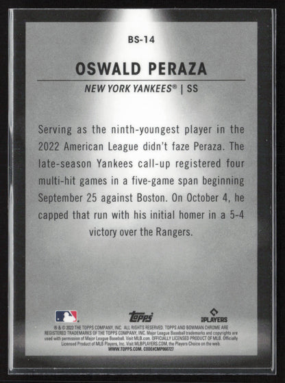 2023 Bowman #BS-14 Oswald Peraza Bowman Spotlights