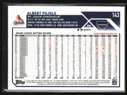 2023 Topps Chrome #143 Albert Pujols