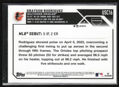 2023 Topps Chrome Update #USC16 Grayson Rodriguez