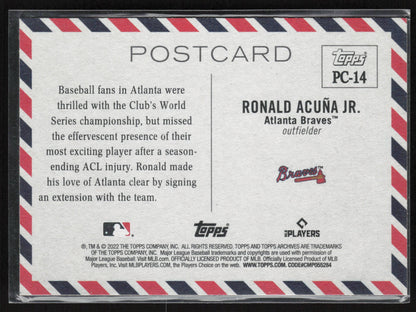 2022 Topps Archives #OPC-14 Ronald Acuna Jr. Oversized Topps Postcards