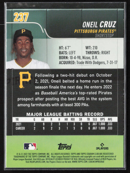 2022 Stadium Club #237 Oneil Cruz