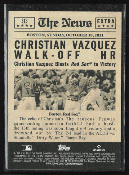 2022 Topps Archives #313 Vazquez Leads Red Sox