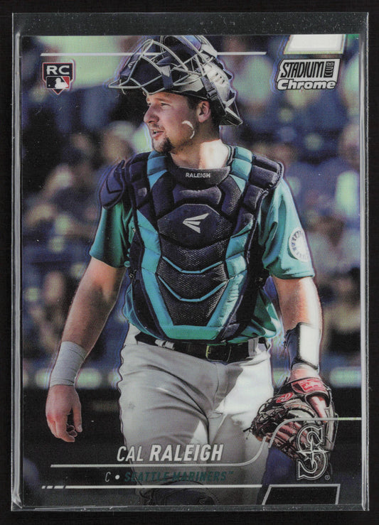 2022 Stadium Club #255 Cal Raleigh Chrome Pearl White