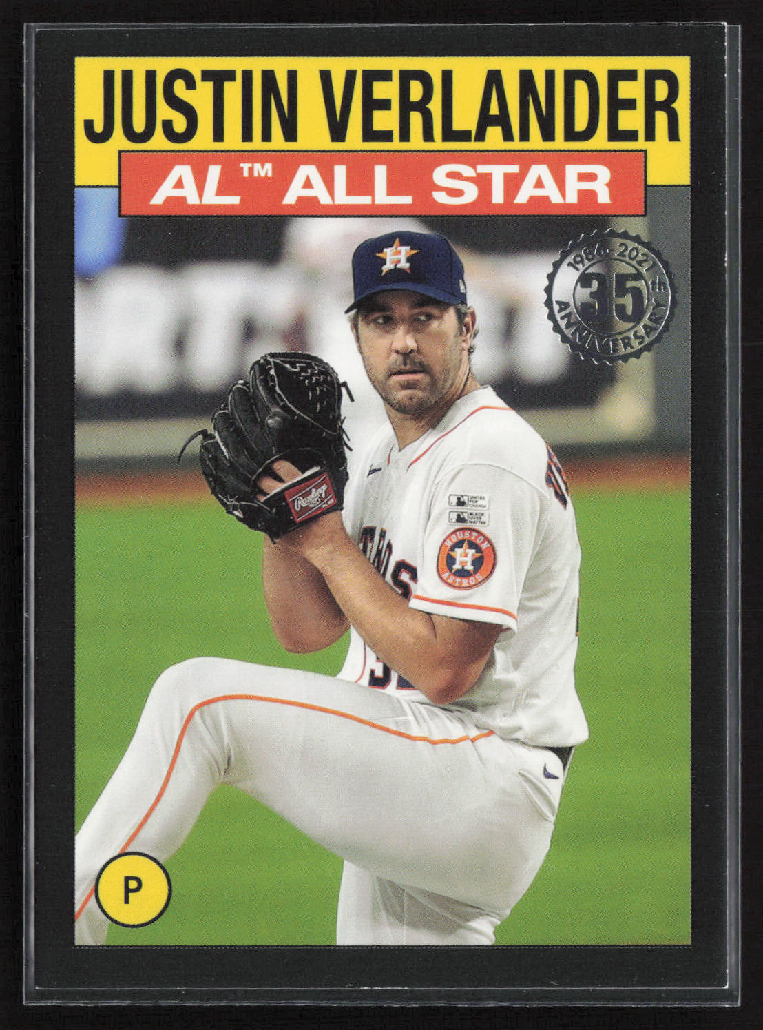2021 Topps #86AS-18 Justin Verlander 1986 Topps 35th Anniv. All-Stars Black