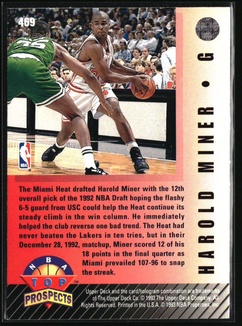 1992-93 Upper Deck #469 Harold Miner