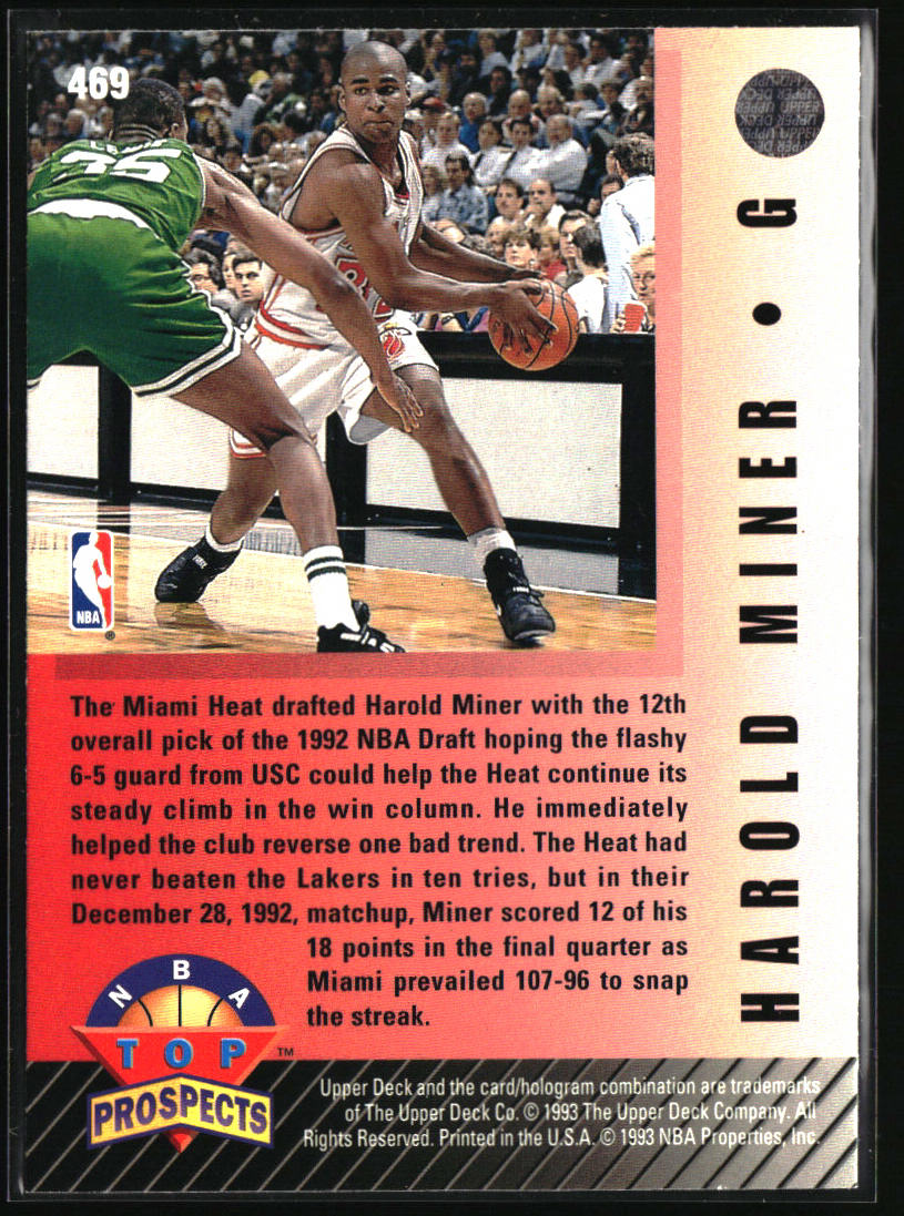1992-93 Upper Deck #469 Harold Miner