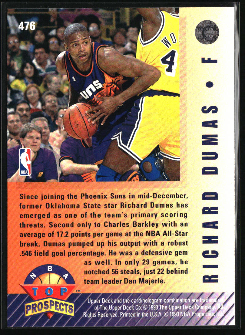 1992-93 Upper Deck #476 Richard Dumas