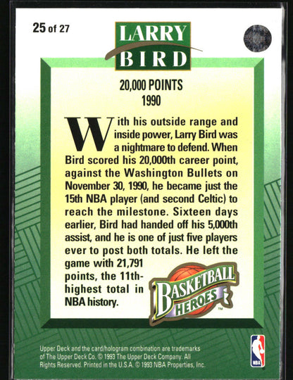 1992-93 Upper Deck #25 Larry Bird Basketball Heroes: Larry Bird