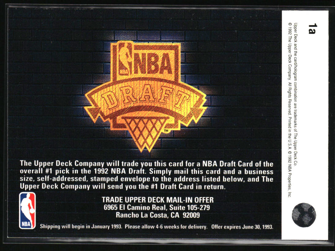 1992-93 Upper Deck #1a Trade Upper Deck Redemption