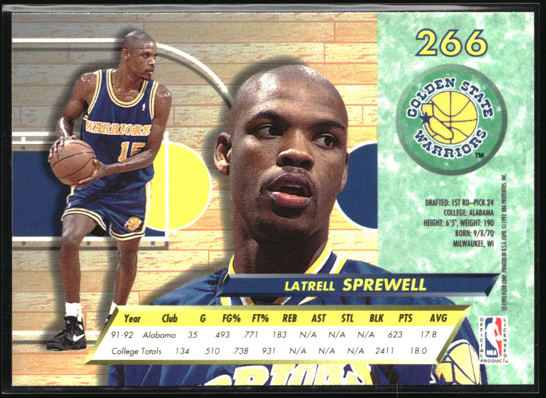 1992-93 Ultra #266 Latrell Sprewell
