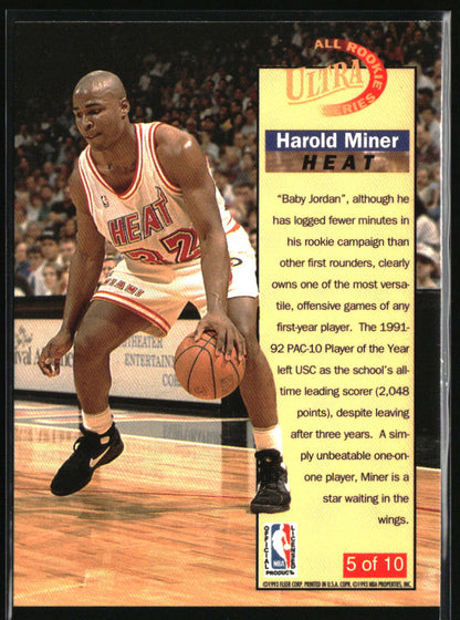 1992-93 Ultra #5 Harold Miner All-Rookie Series