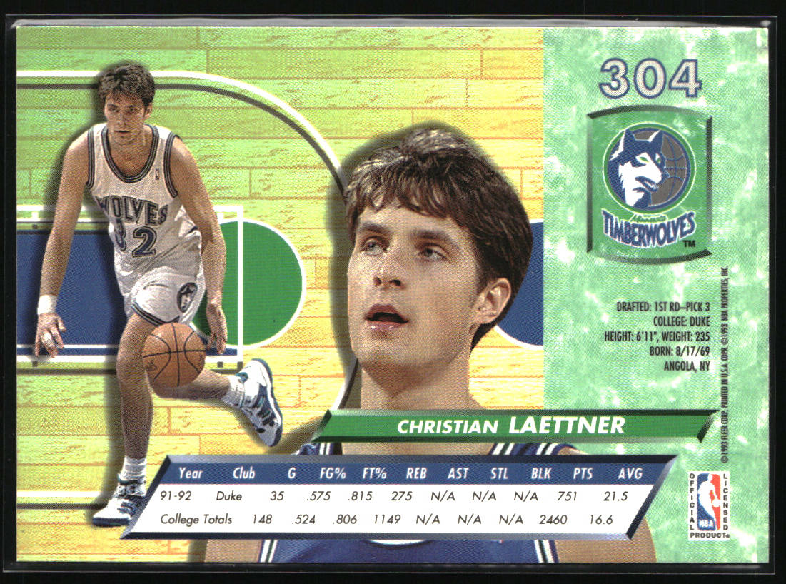 1992-93 Ultra #304 Christian Laettner