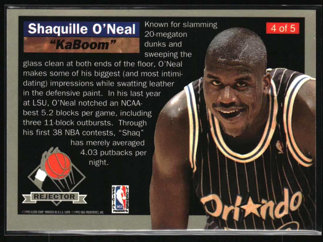 1992-93 Ultra #4 Shaquille O'Neal Rejectors