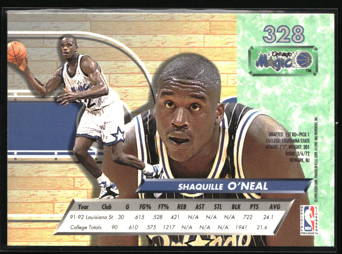 1992-93 Ultra #328 Shaquille O'Neal
