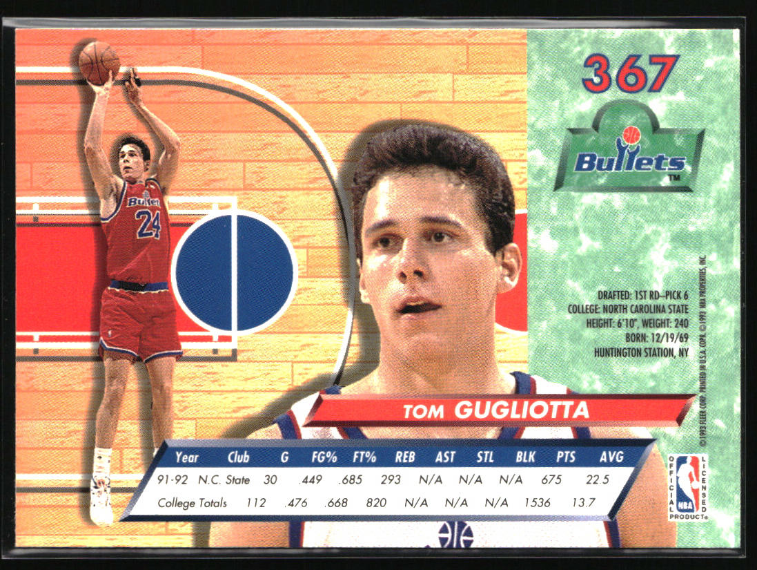 1992-93 Ultra #367 Tom Gugliotta