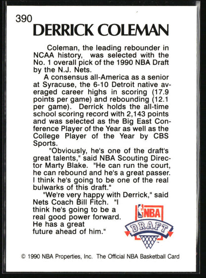1990-91 Hoops #390 Derrick Coleman